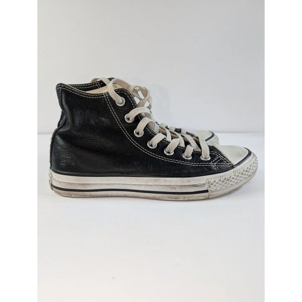 Converse Chuck Taylor All Star Leather High Top Black Men 4 Women 6 - Picture 6 of 13